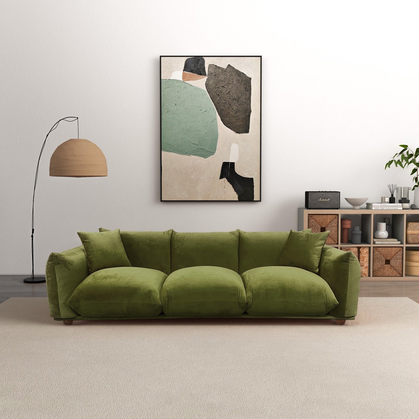 Canapé Arten de luxe en velours et boucle moderne du milieu du siècle