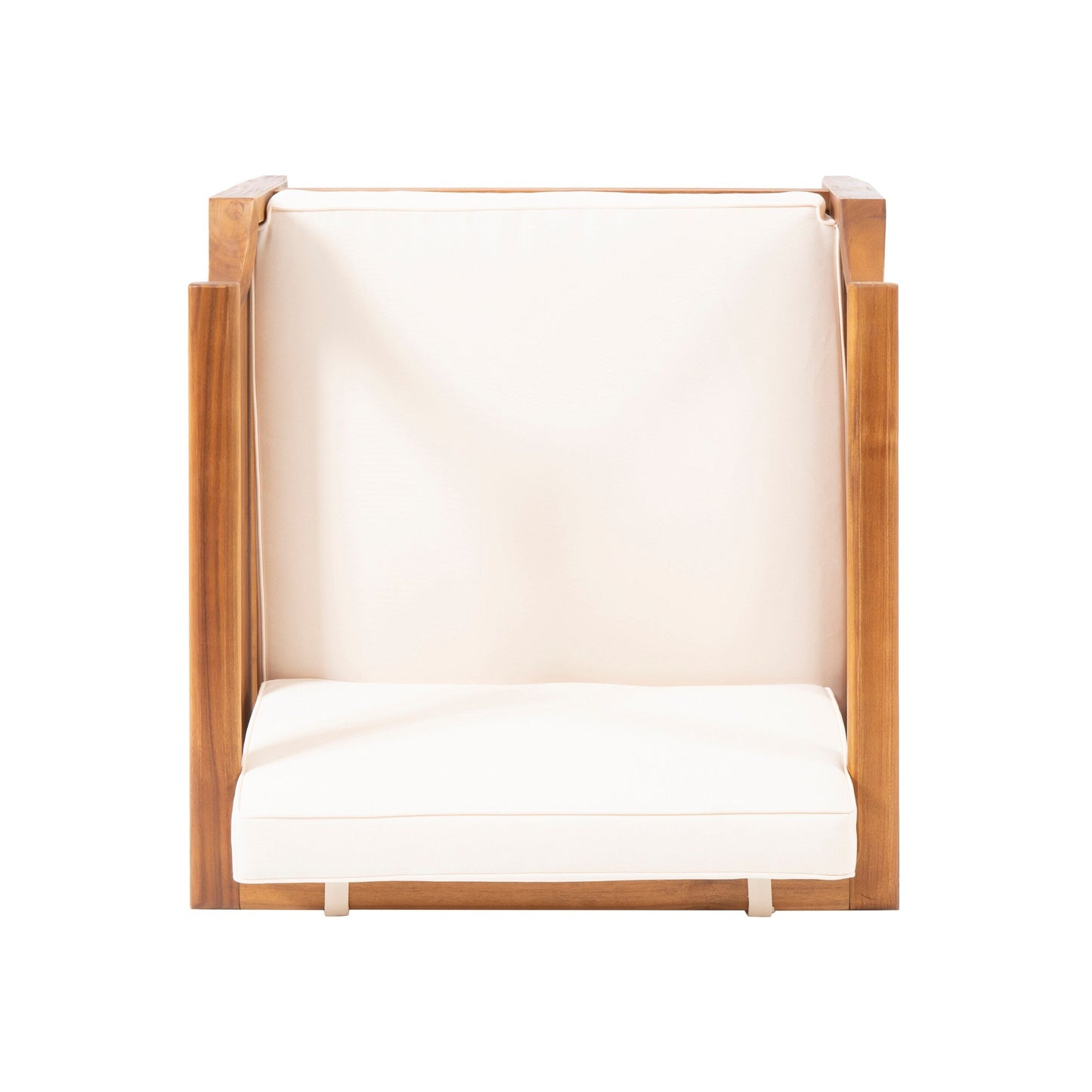 Fauteuils club d'extérieur modernes en acacia avec coussins Aston (lot de 2) par Christopher Knight Home