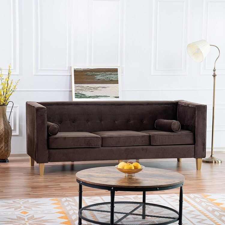 Canapé pour salon, canapé du milieu du siècle, coussin capitonné, pieds en bois massif, pour salon, chambre à coucher, confortable