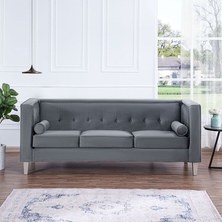 Canapé pour salon, canapé du milieu du siècle, coussin capitonné, pieds en bois massif, pour salon, chambre à coucher, confortable