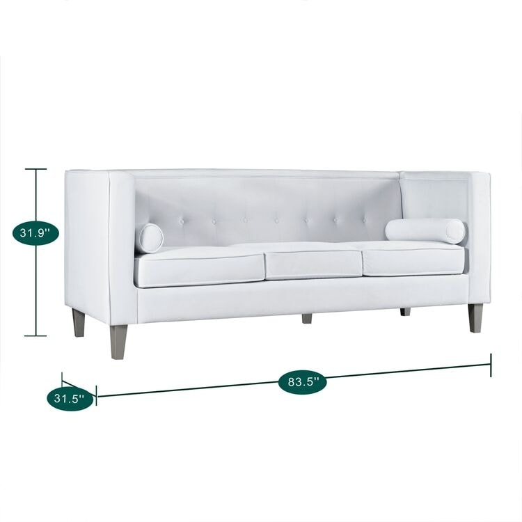 Canapé pour salon, canapé du milieu du siècle, coussin capitonné, pieds en bois massif, pour salon, chambre à coucher, confortable