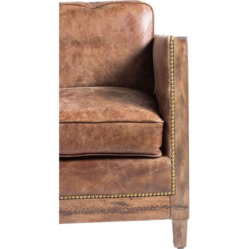 Canapé vintage en cuir marron Dina d'Aurelle Home