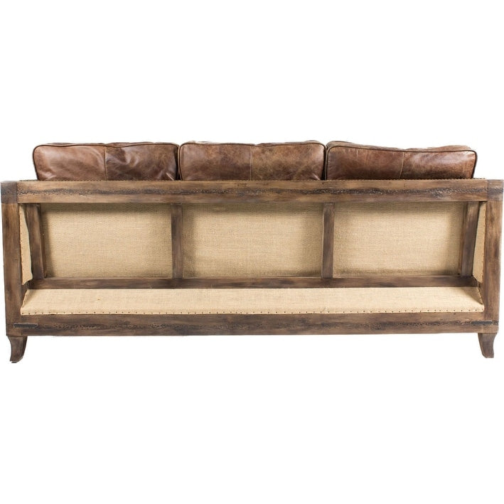 Canapé vintage en cuir marron Dina d'Aurelle Home