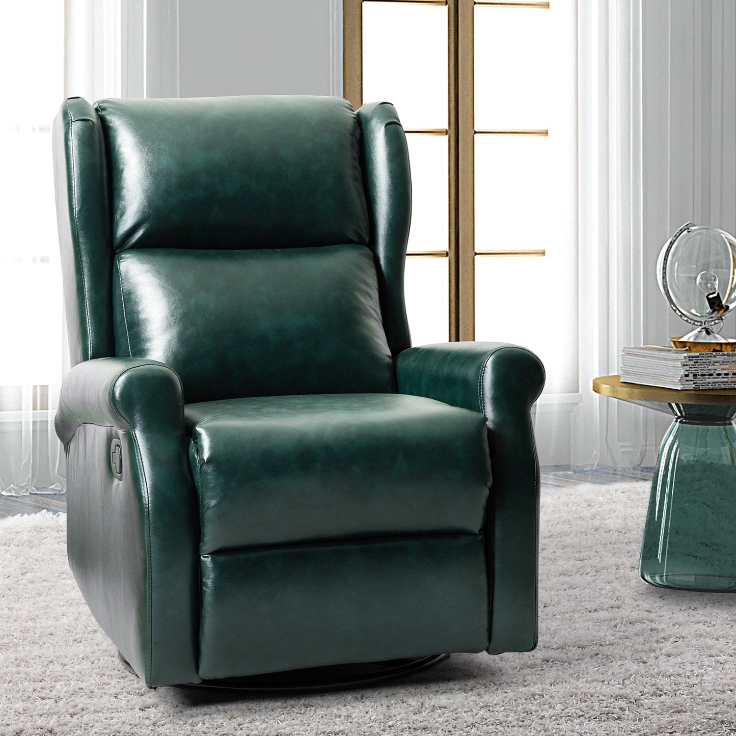 Chaise pivotante contemporaine pour chambre d'enfant Baksoho en similicuir avec base en métal par HULALA HOME
