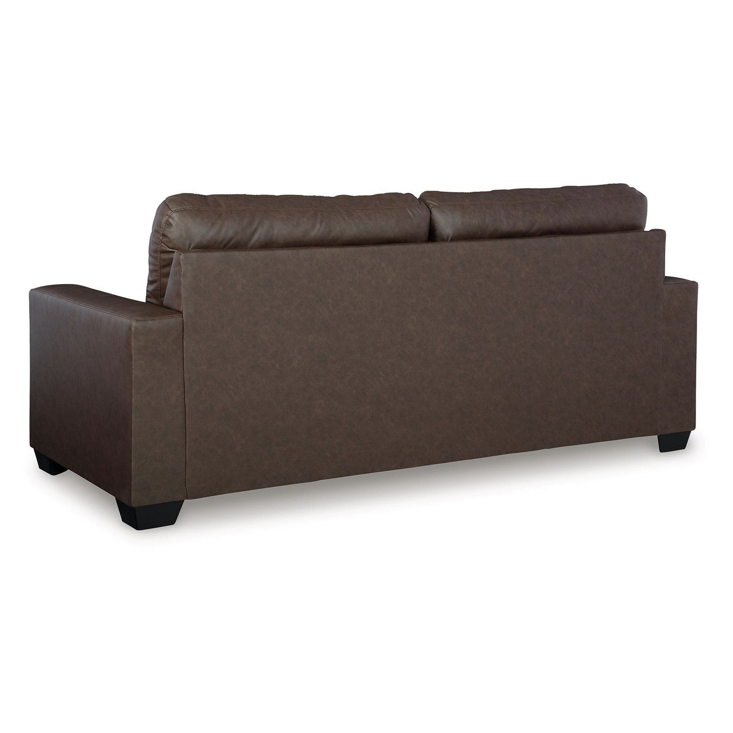 Canapé-lit Barl, lit gigogne queen size, similicuir marron riche