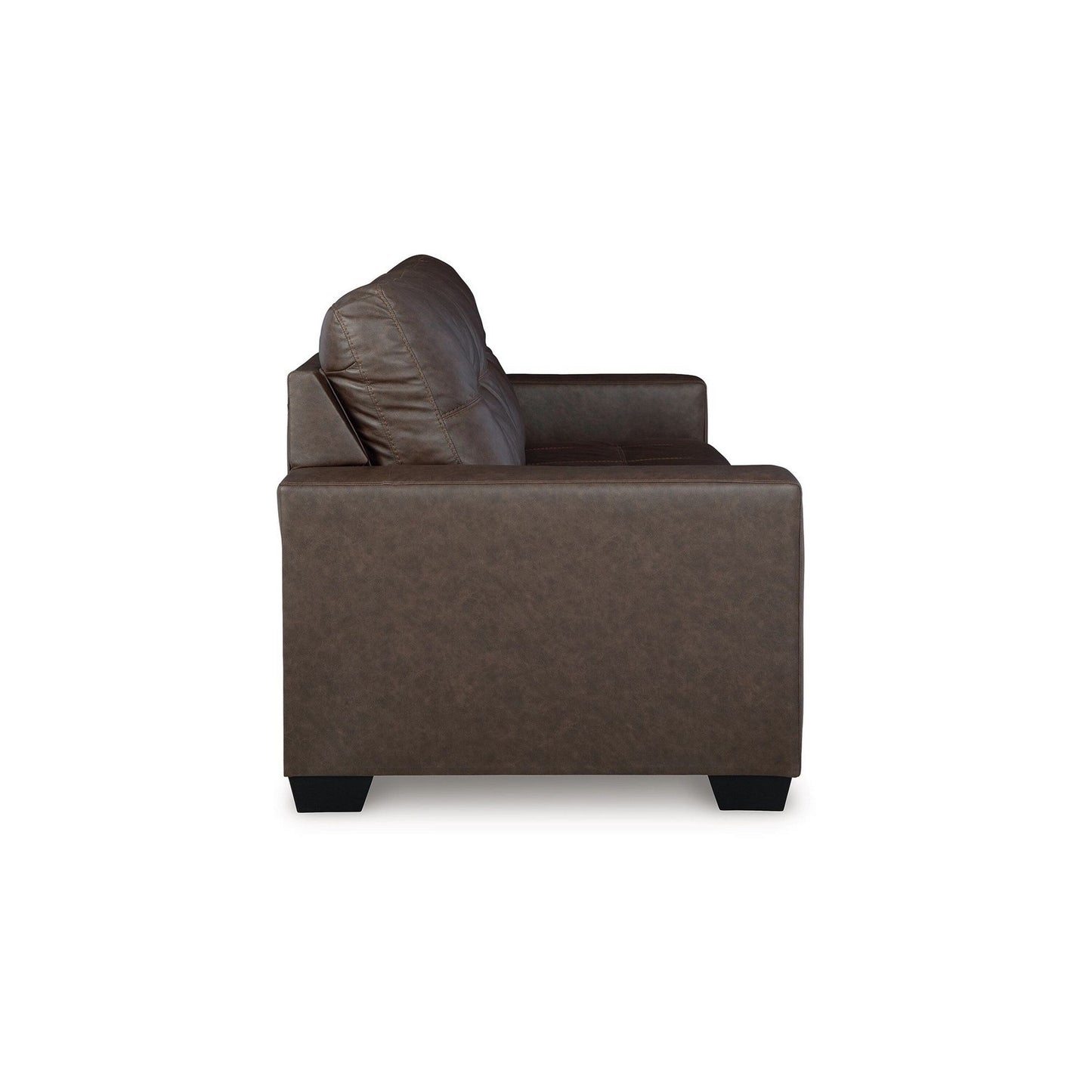 Canapé-lit Barl, lit gigogne queen size, similicuir marron riche