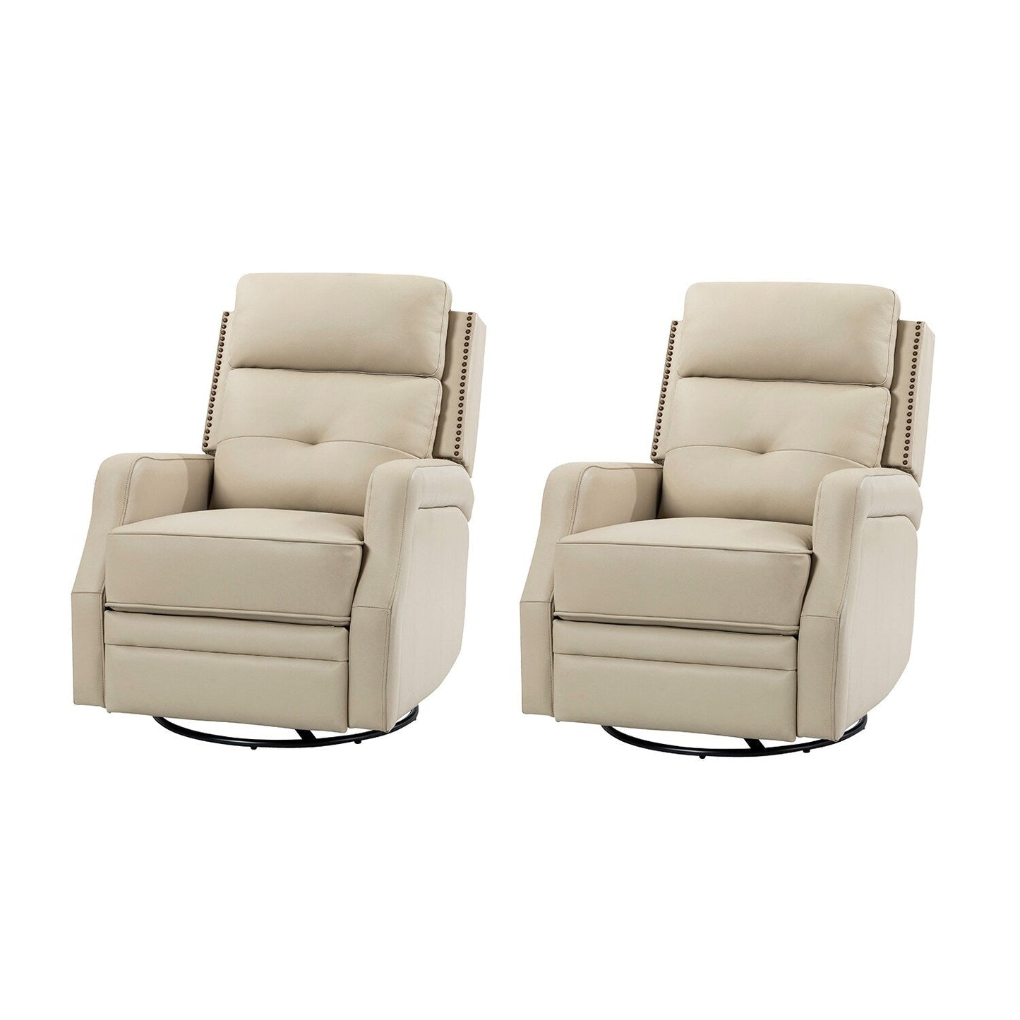 Ensemble de 2 fauteuils inclinables de salon Beatriz avec base en métal