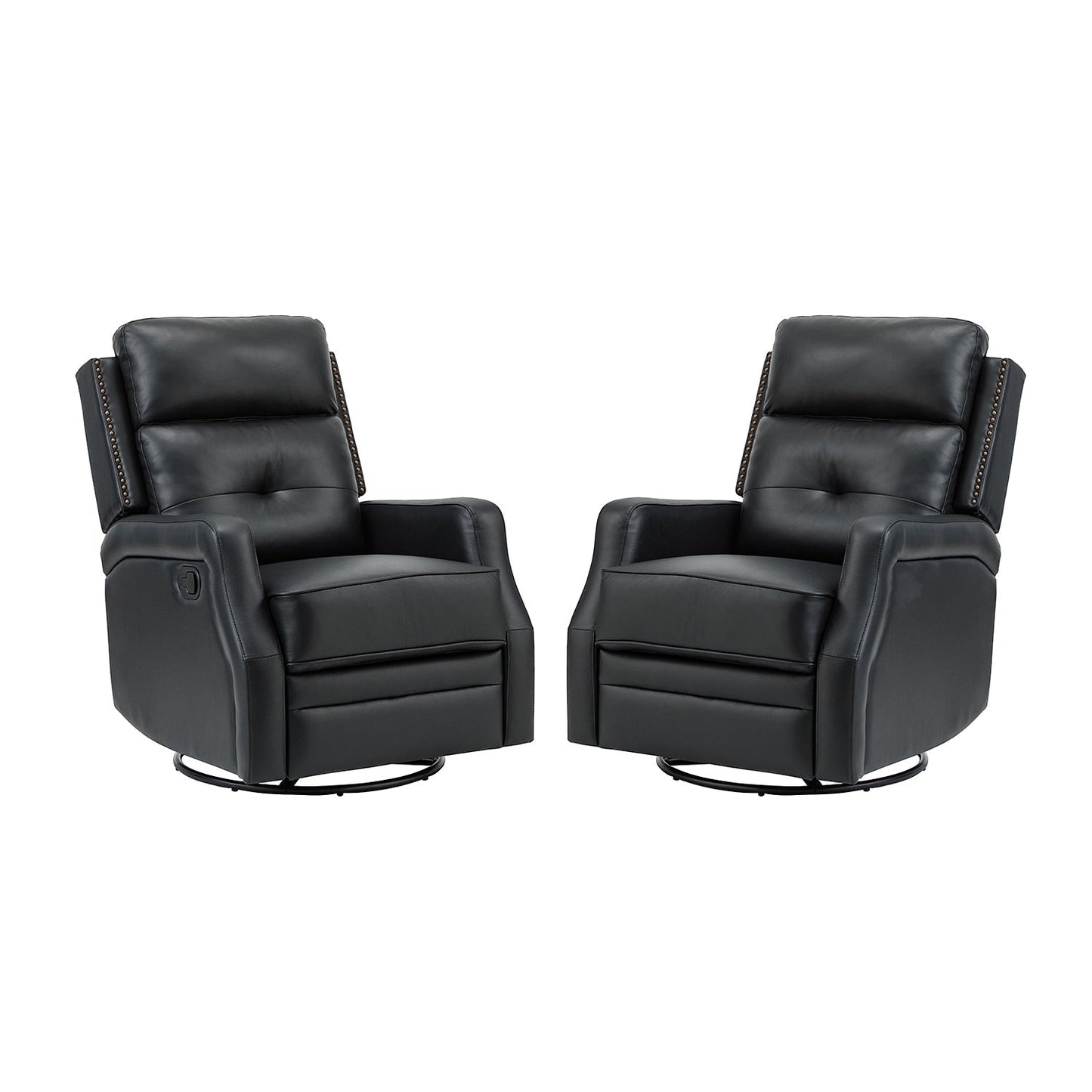 Ensemble de 2 fauteuils inclinables de salon Beatriz avec base en métal