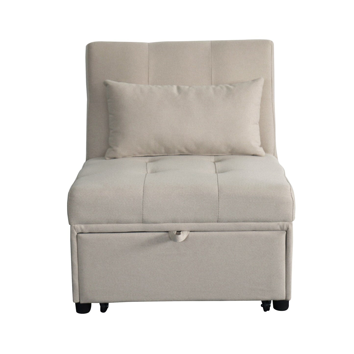 Canapé-lit simple pliant beige 39,8 avec dossier réglable et coussins pour le salon