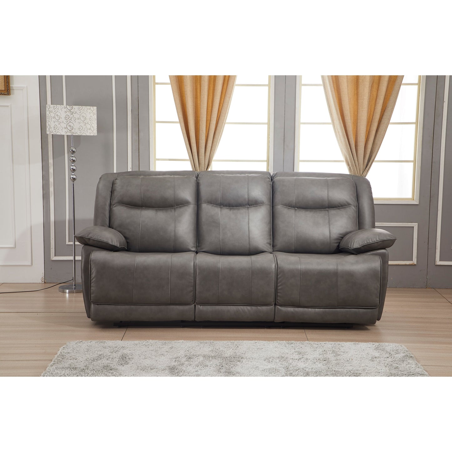Canapé 3 places inclinable manuel en cuir reconstitué Betsy Furniture 8006
