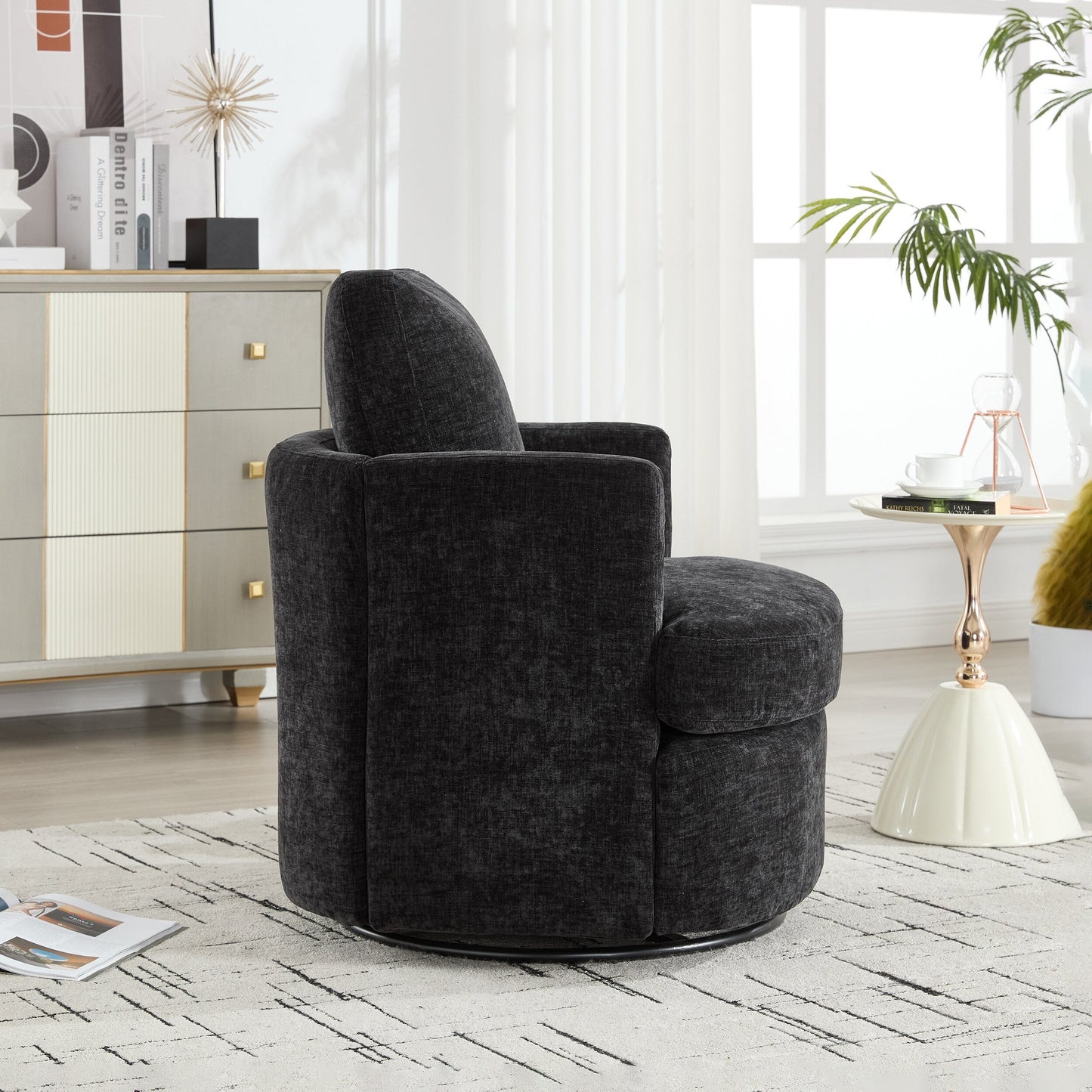 Chaise de bureau pivotante moderne avec hauteur réglable et rotation à 360 degrés pour le confort du bureau à domicile