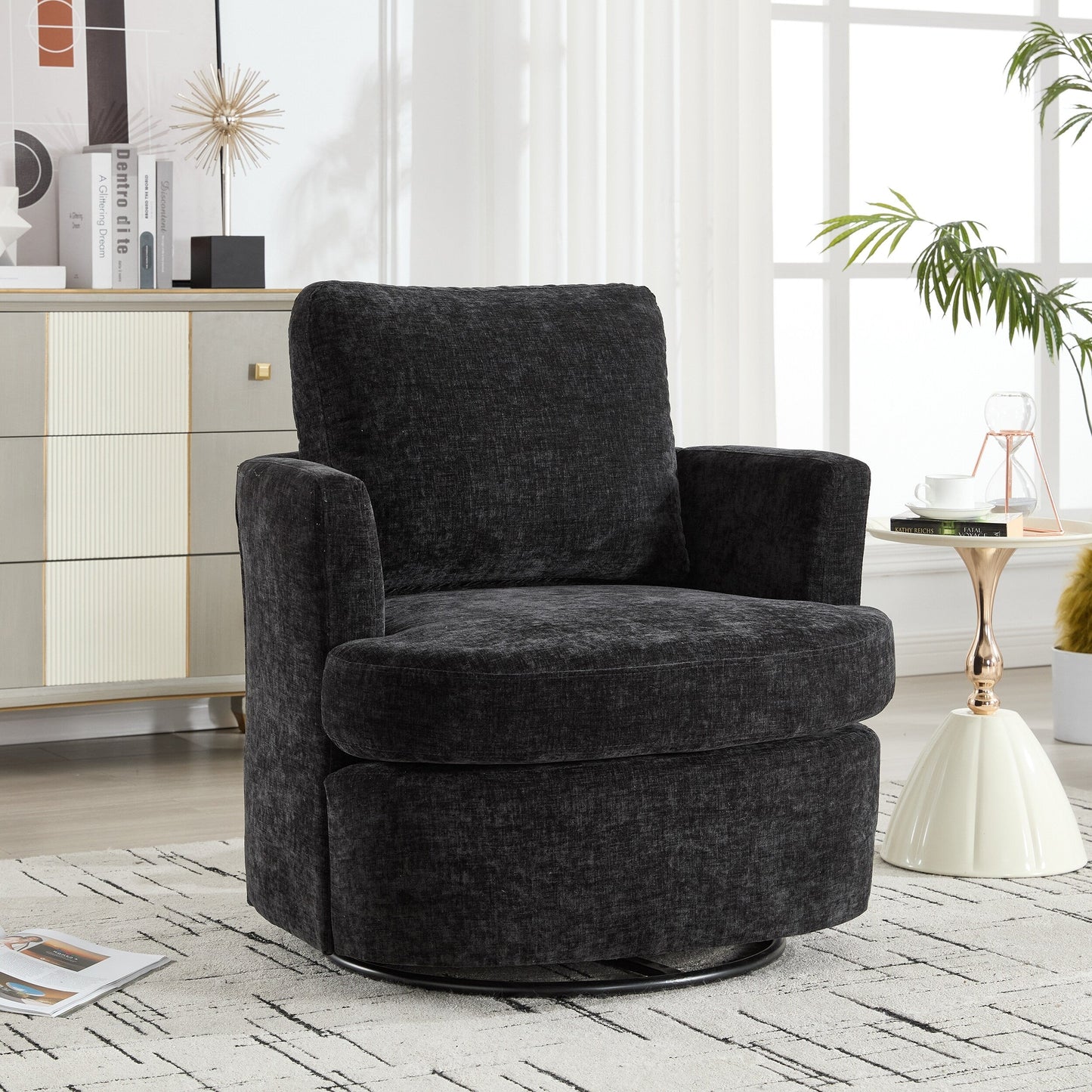 Chaise de bureau pivotante moderne avec hauteur réglable et rotation à 360 degrés pour le confort du bureau à domicile