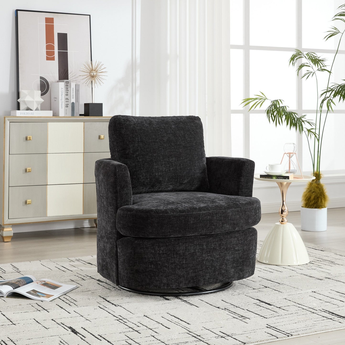 Chaise de bureau pivotante moderne avec hauteur réglable et rotation à 360 degrés pour le confort du bureau à domicile
