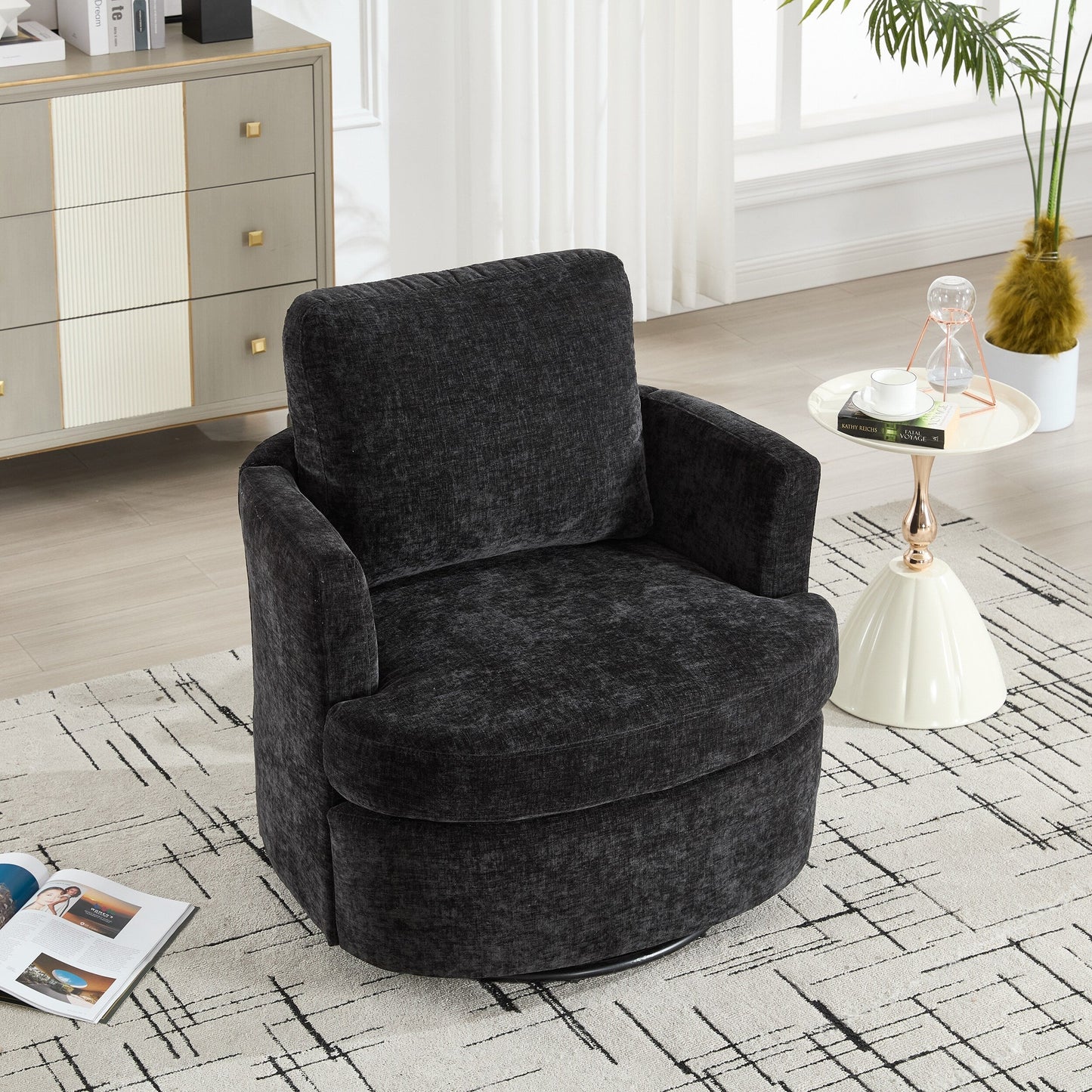 Chaise de bureau pivotante moderne avec hauteur réglable et rotation à 360 degrés pour le confort du bureau à domicile