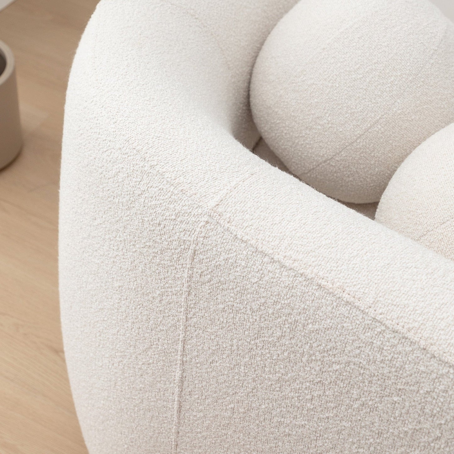 Causeuse 2 places rembourrée KINWELL Boucle avec coussins