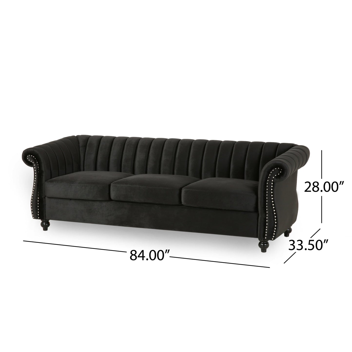 Canapé Bowie Glam en velours par Christopher Knight Home