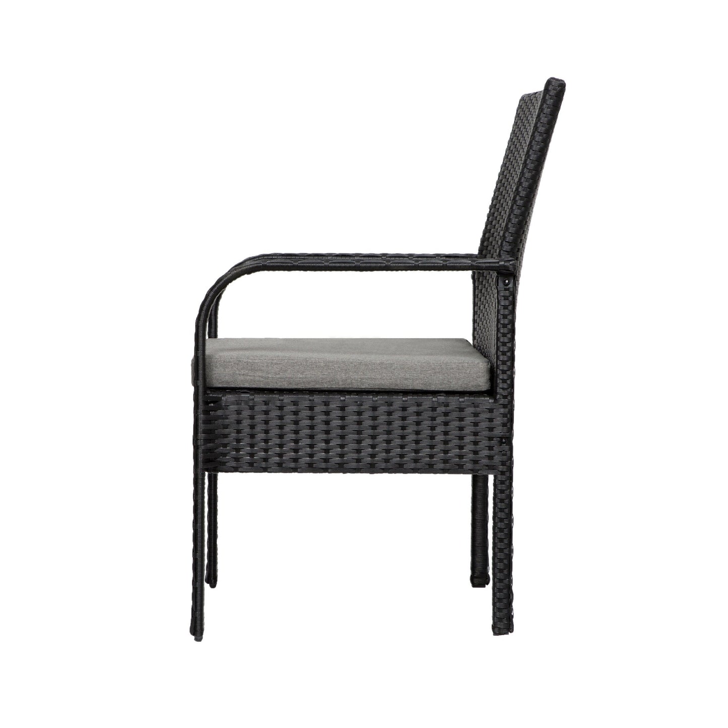 Ensemble de jardin bistrot Bradbury Outdoor 3 pièces en osier avec coussins