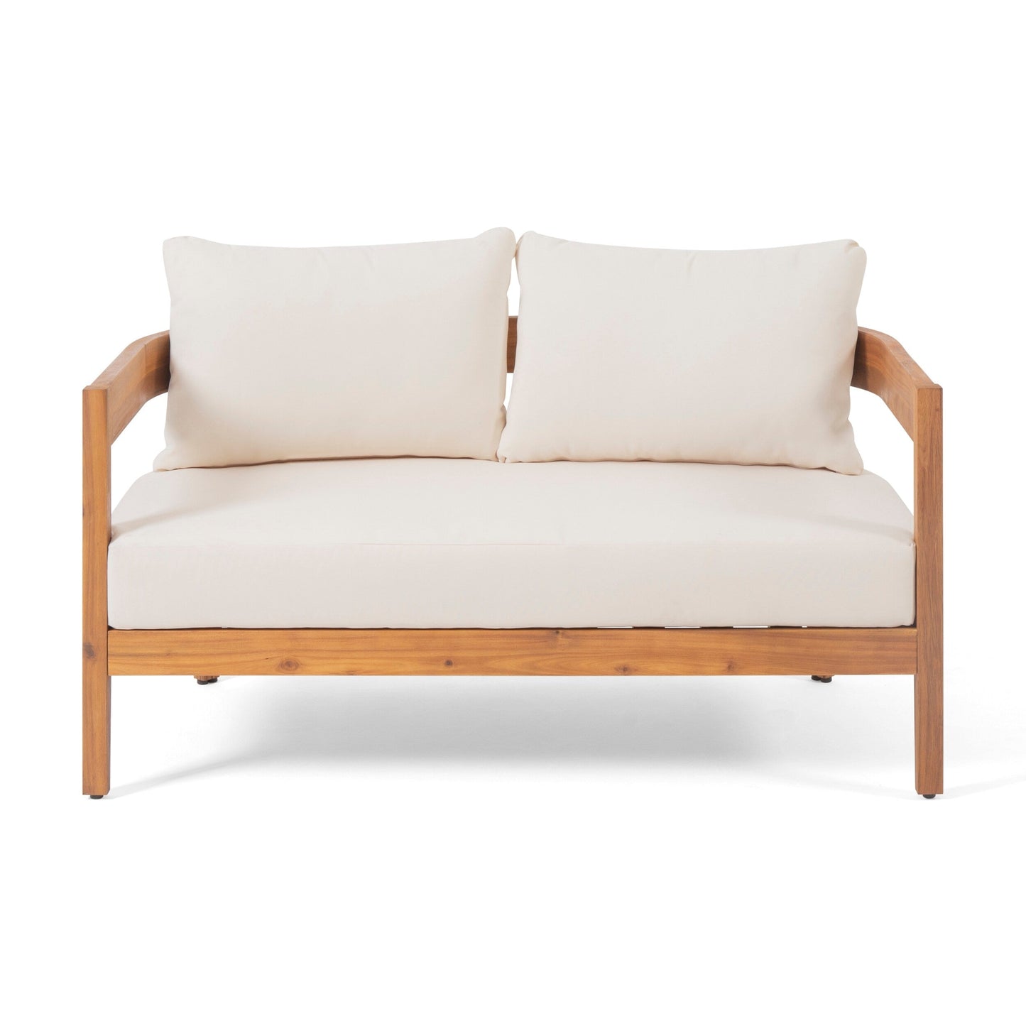 Ensemble causeuse d'extérieur en bois d'acacia Brooklyn avec table basse par Christopher Knight Home