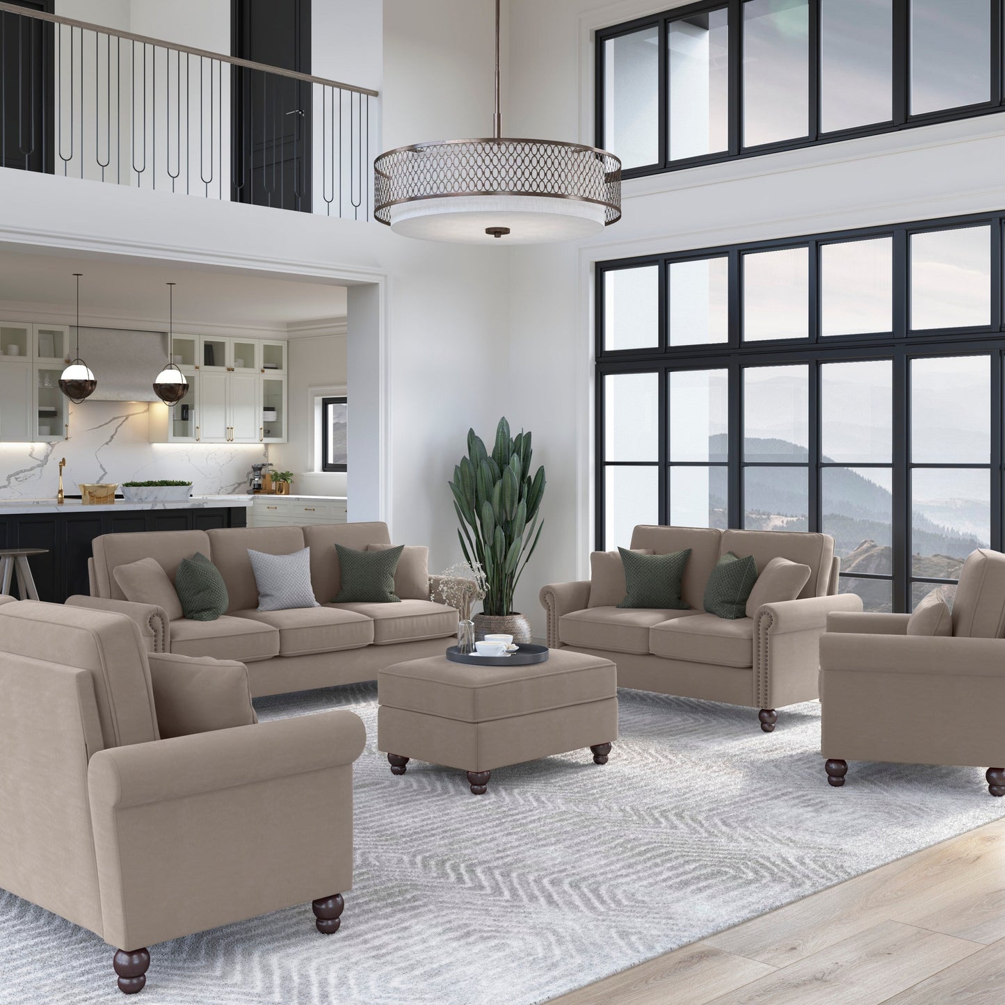 Grand canapé de salon 3 places Bush Furniture Coventry 85W