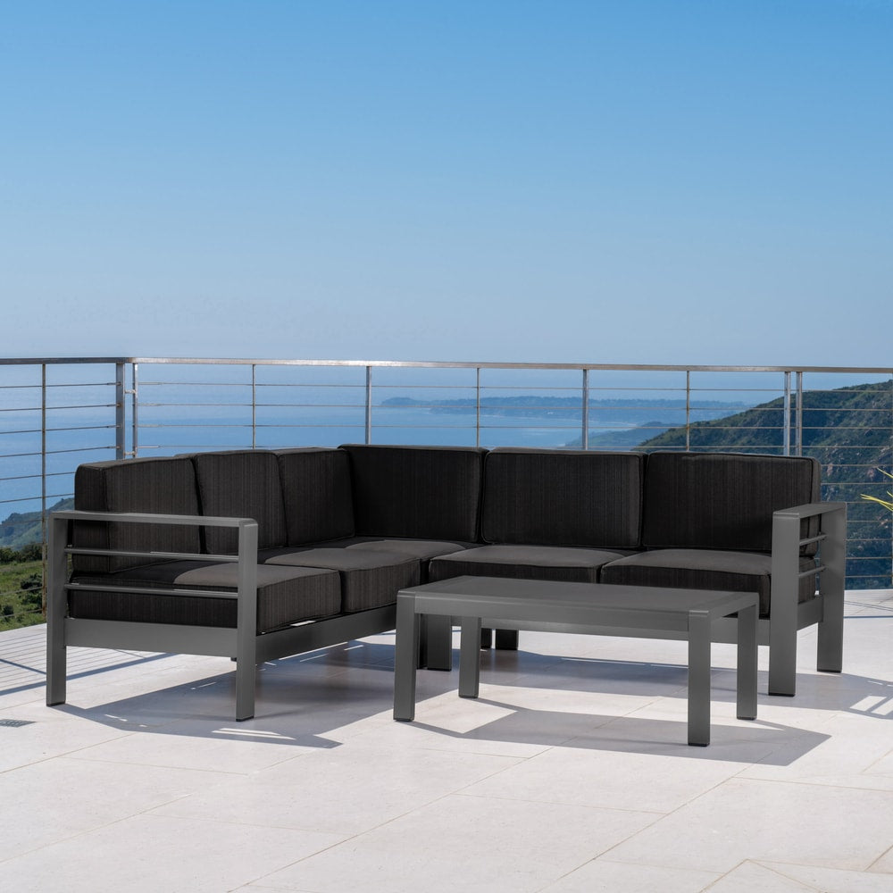 Canapé d'extérieur sectionnel en aluminium Cape Coral par Christopher Knight Home