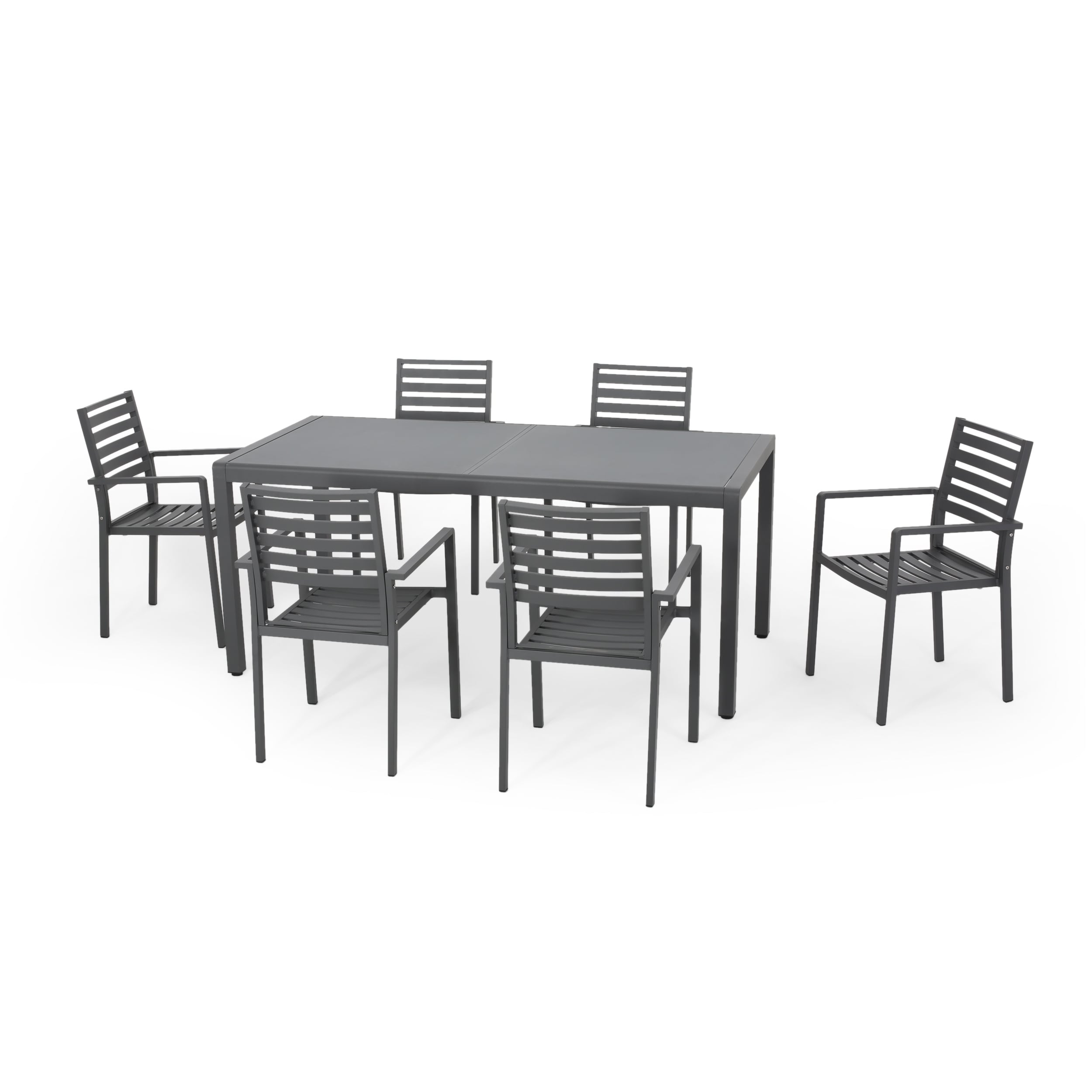 Ensemble de salle à manger d'extérieur 6 places en aluminium Cape Coral par Christopher Knight Home