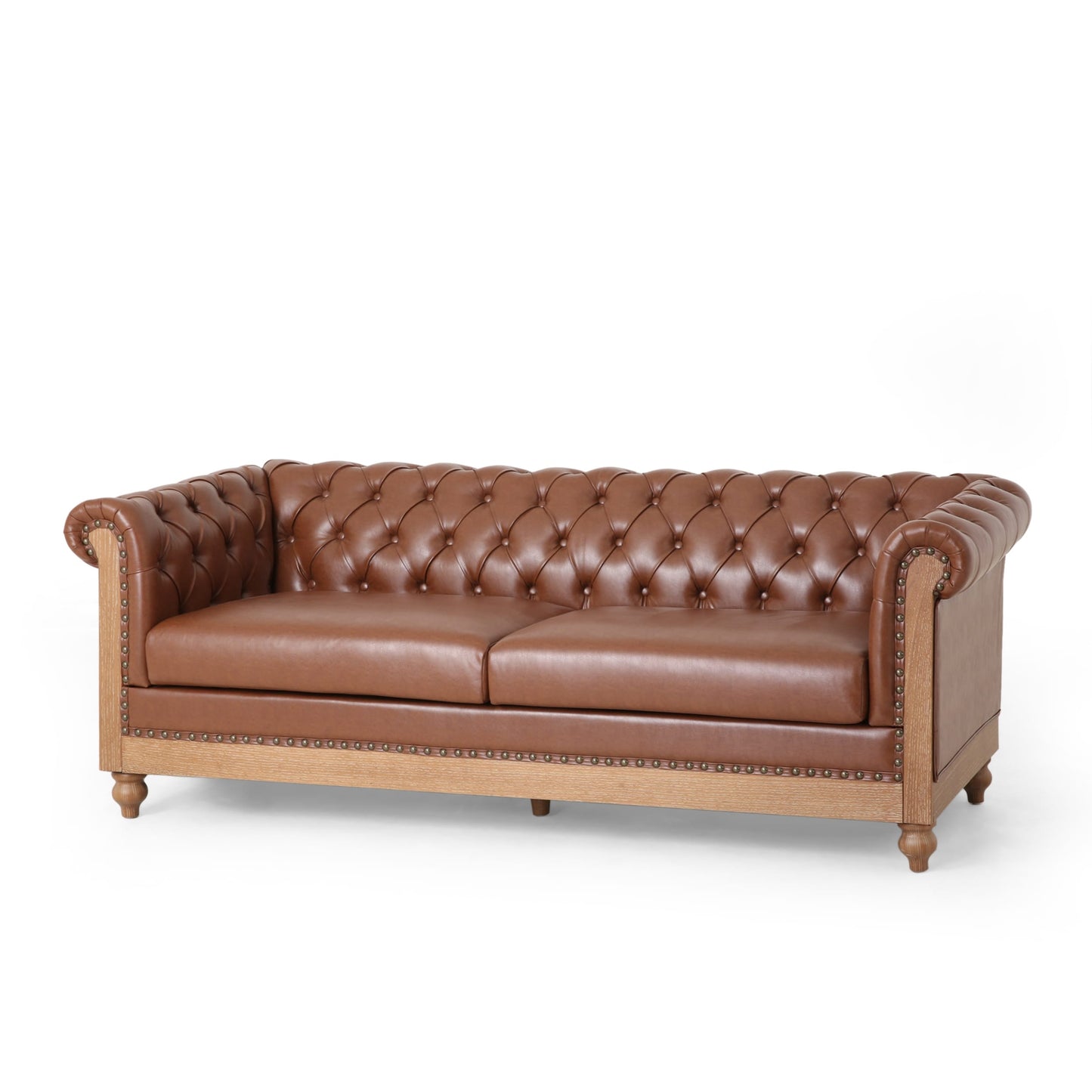 Canapé Chesterfield Castalia à clous par Christopher Knight Home - 78,75 L x 33,50 l x 28,00 H