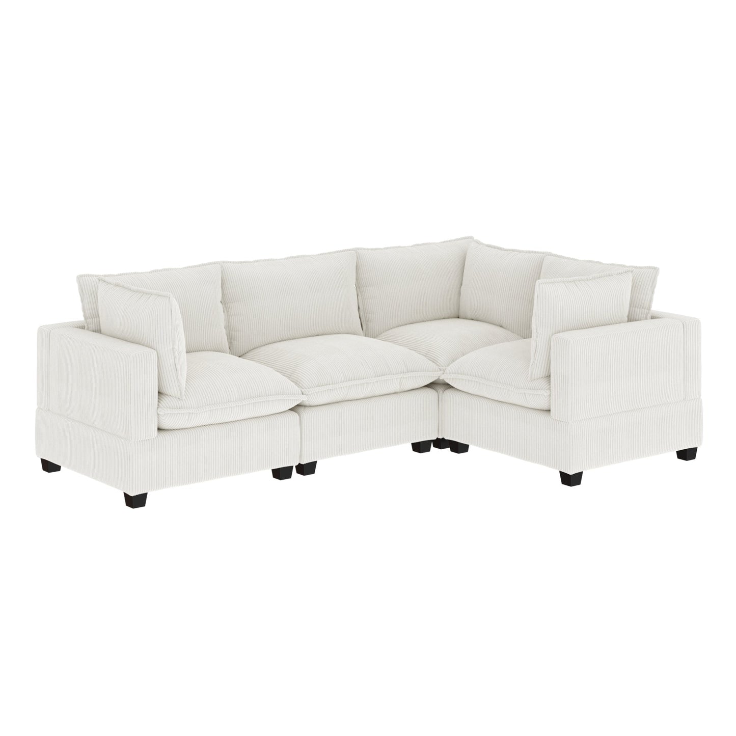 Canapé modulaire rembourré Chelsea Modern Cloud avec assise profonde et coussins moelleux