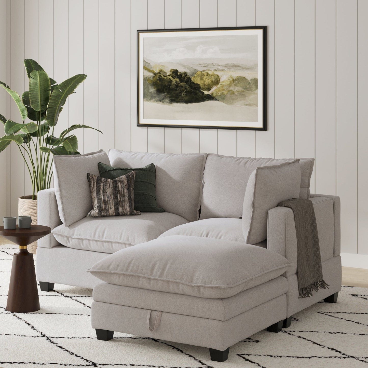 Canapé modulaire rembourré Chelsea Modern Cloud avec assise profonde et coussins moelleux