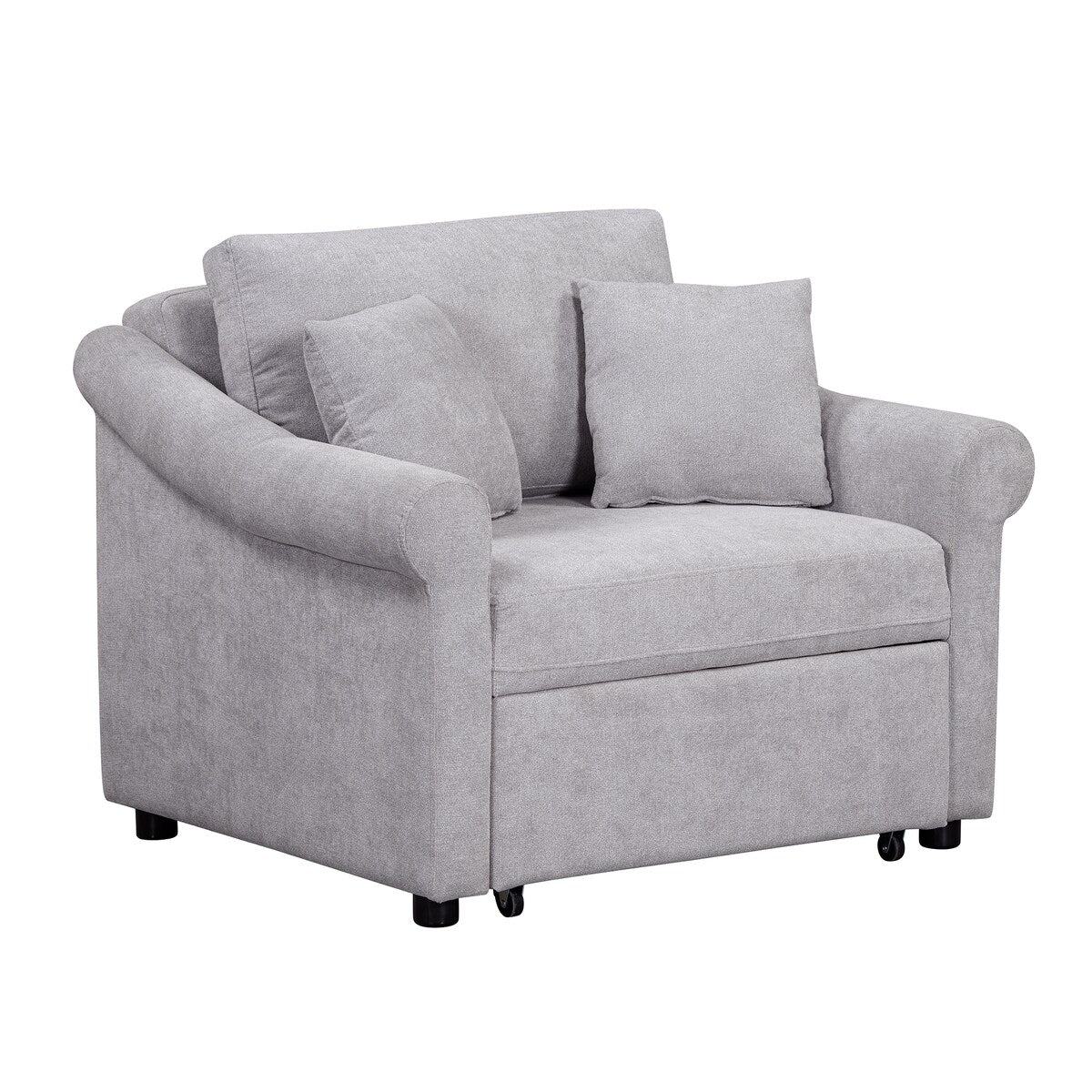 Fauteuil convertible en chenille avec dossier réglable, chaise longue 3 en 1 transformable en lit, lit simple pour salon