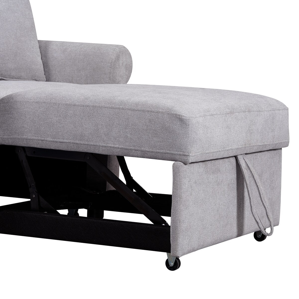 Fauteuil convertible en chenille avec dossier réglable, chaise longue 3 en 1 transformable en lit, lit simple pour salon