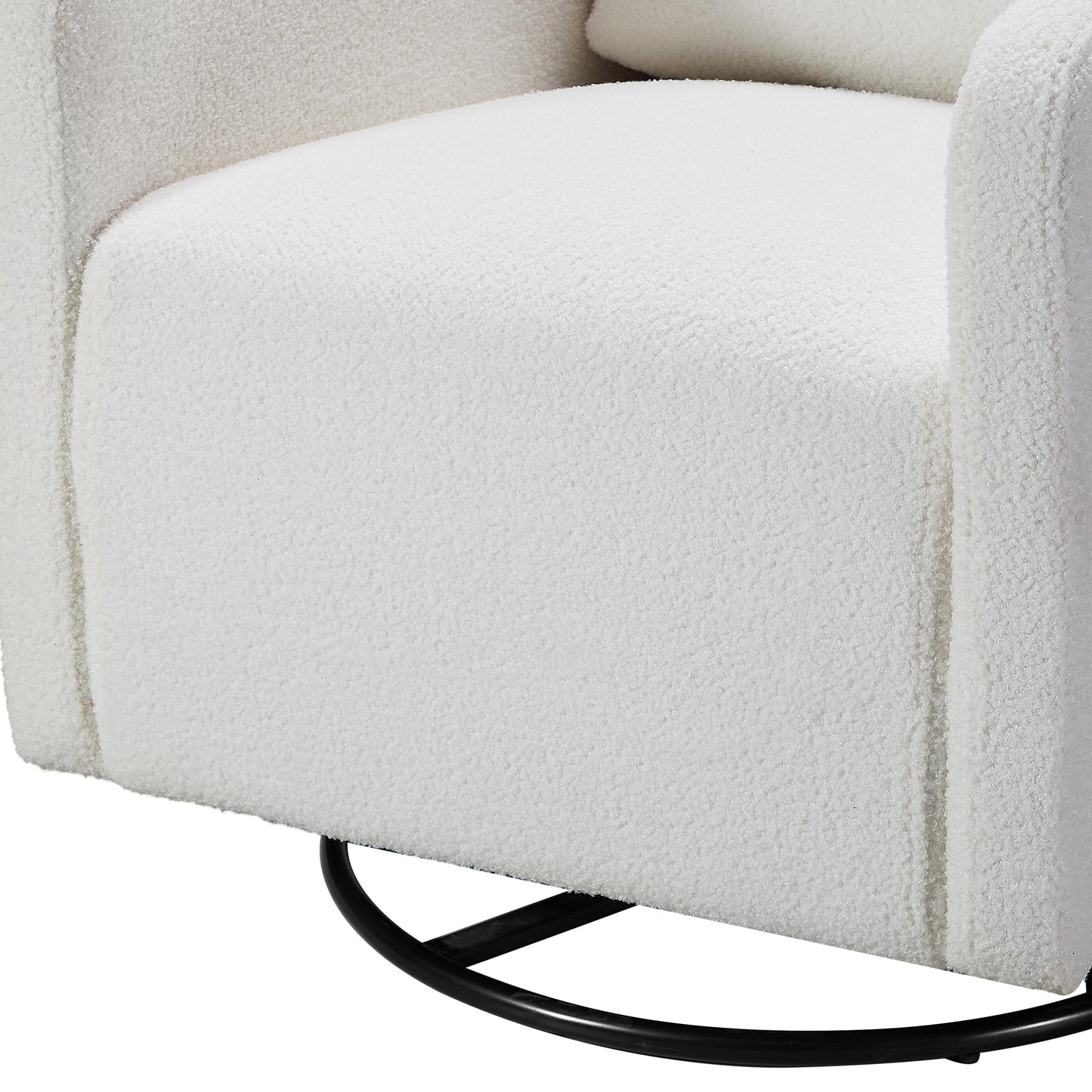 Fauteuil inclinable manuel pivotant à 360°, rembourré en chenille, avec coussin épais et poches latérales