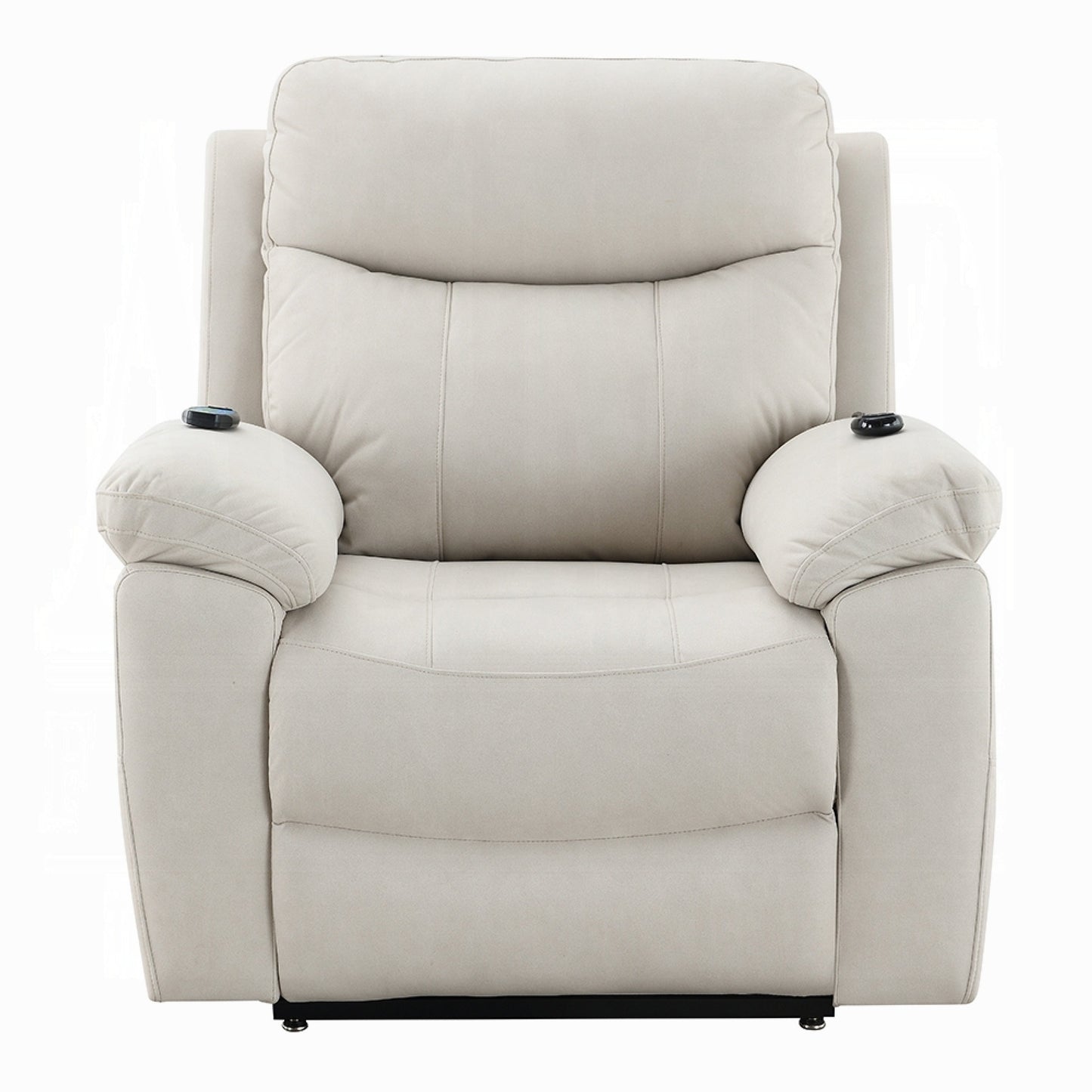 Fauteuil releveur et inclinable Cheru Power Motion avec massage chauffant, ivoire