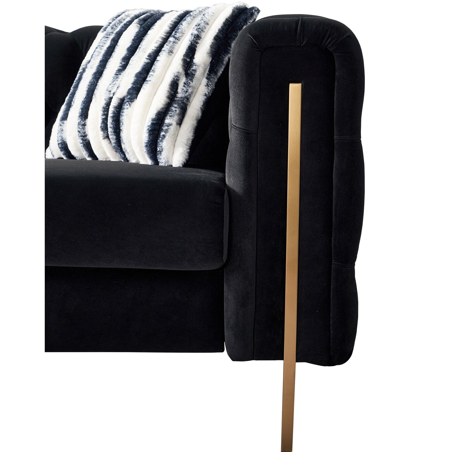 Canapé de salon moderne Chesterfield en velours capitonné