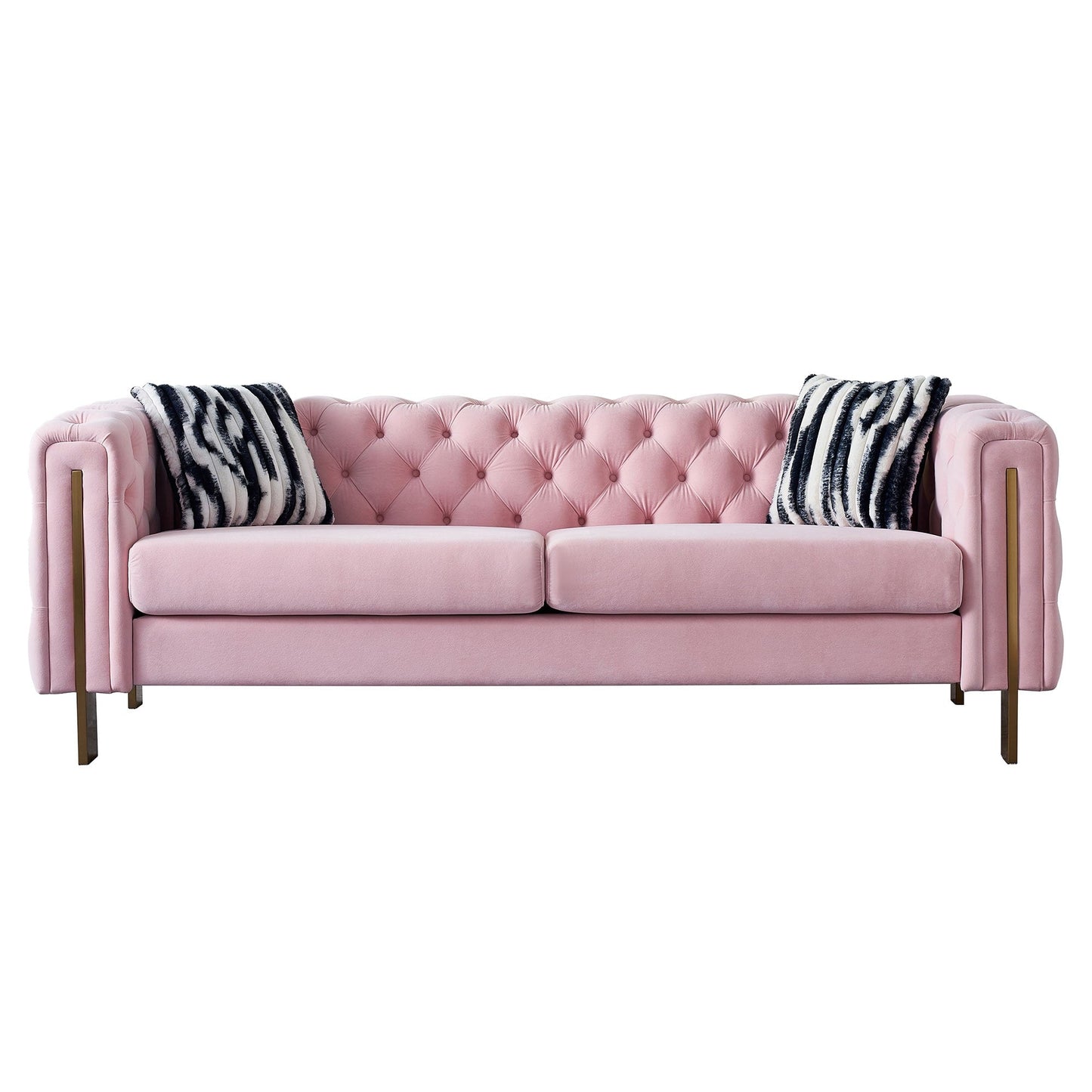 Canapé de salon moderne Chesterfield en velours capitonné