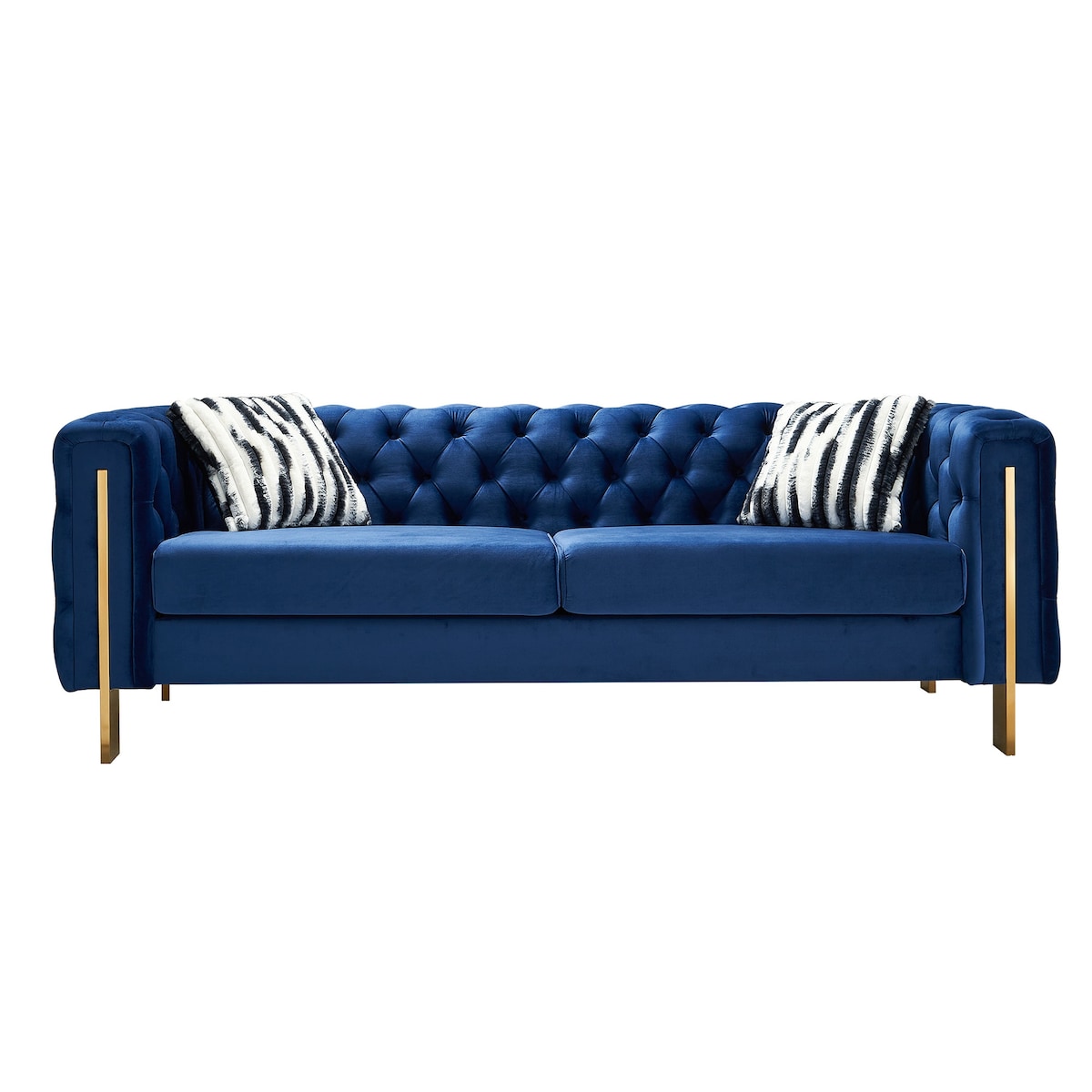 Canapé de salon moderne Chesterfield en velours capitonné
