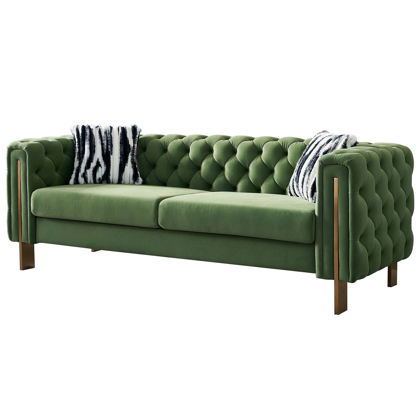 Canapé de salon moderne Chesterfield en velours capitonné