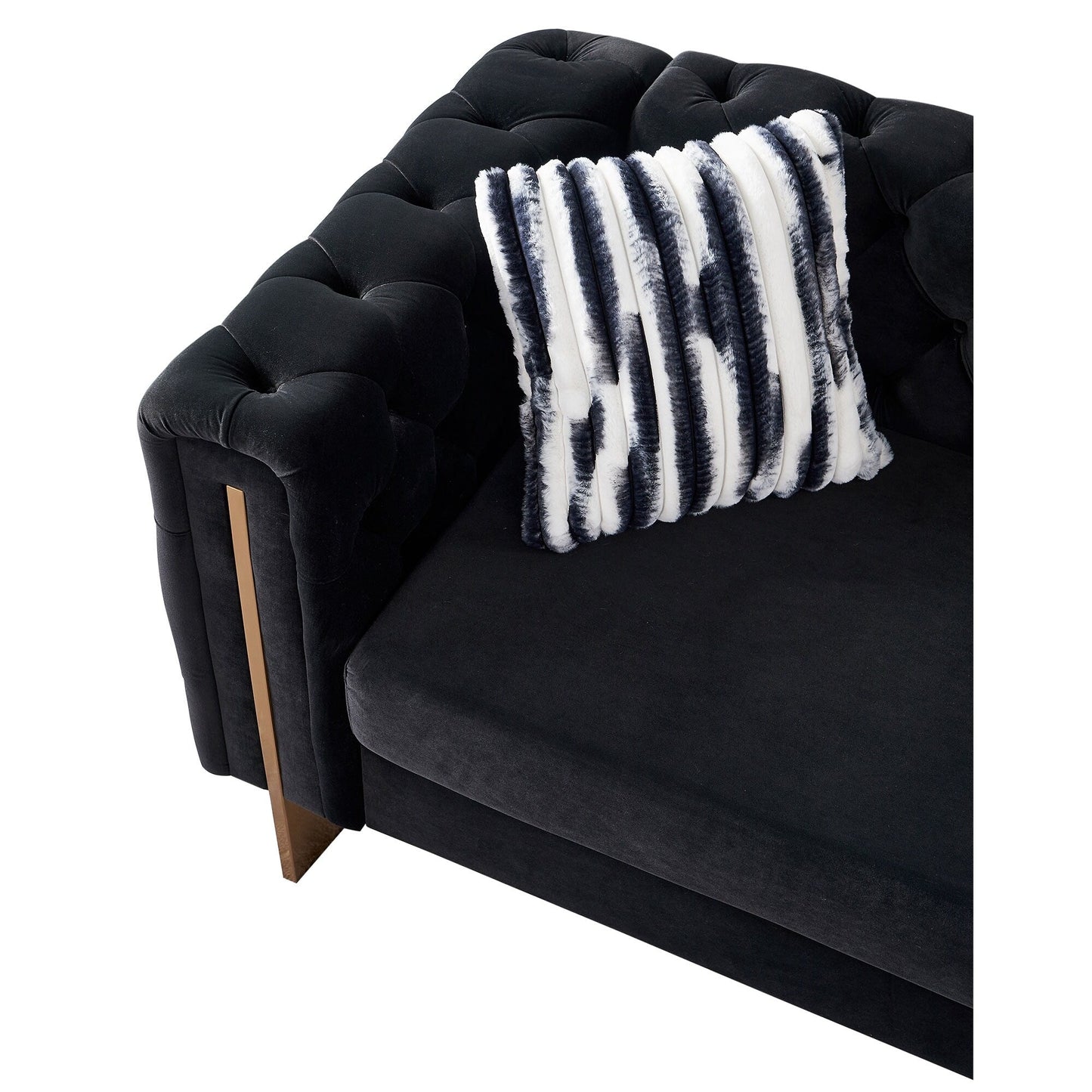Canapé de salon moderne Chesterfield en velours capitonné