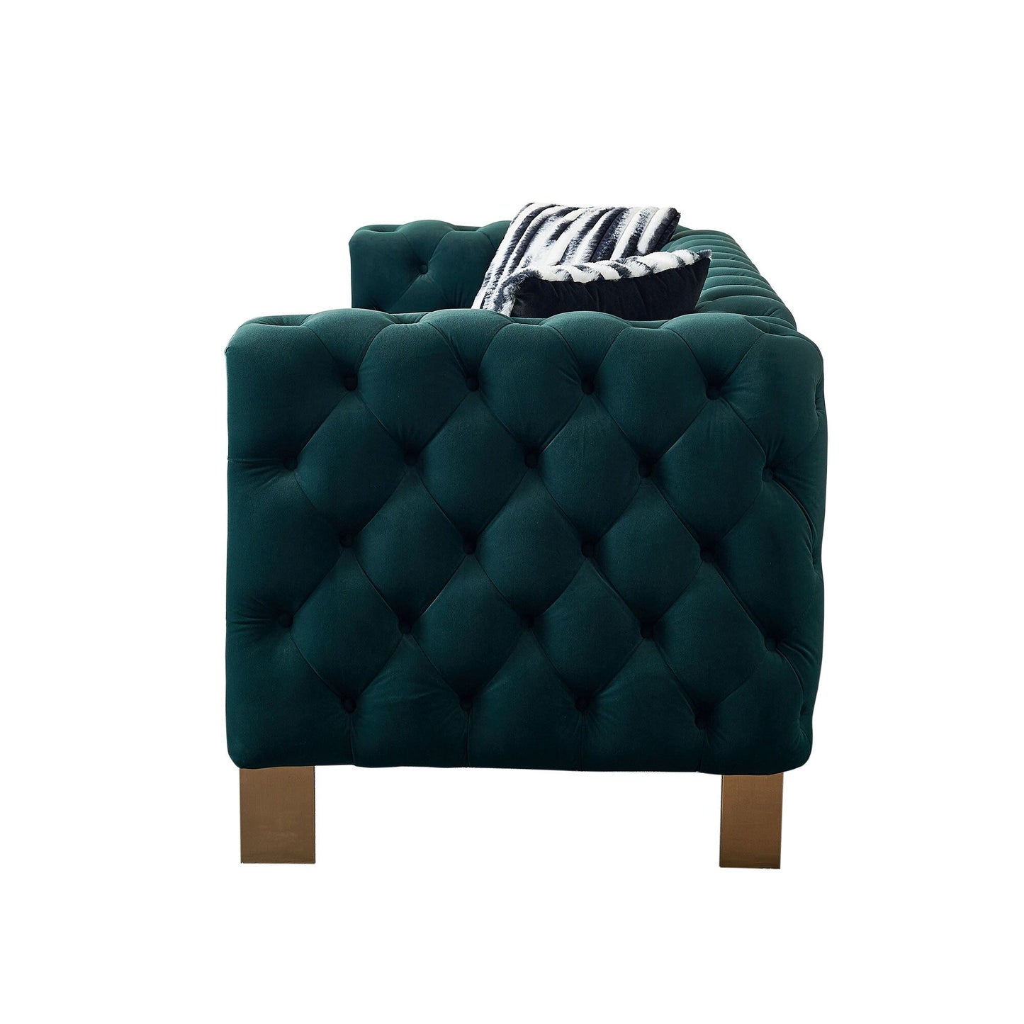 Canapé de salon moderne Chesterfield en velours capitonné