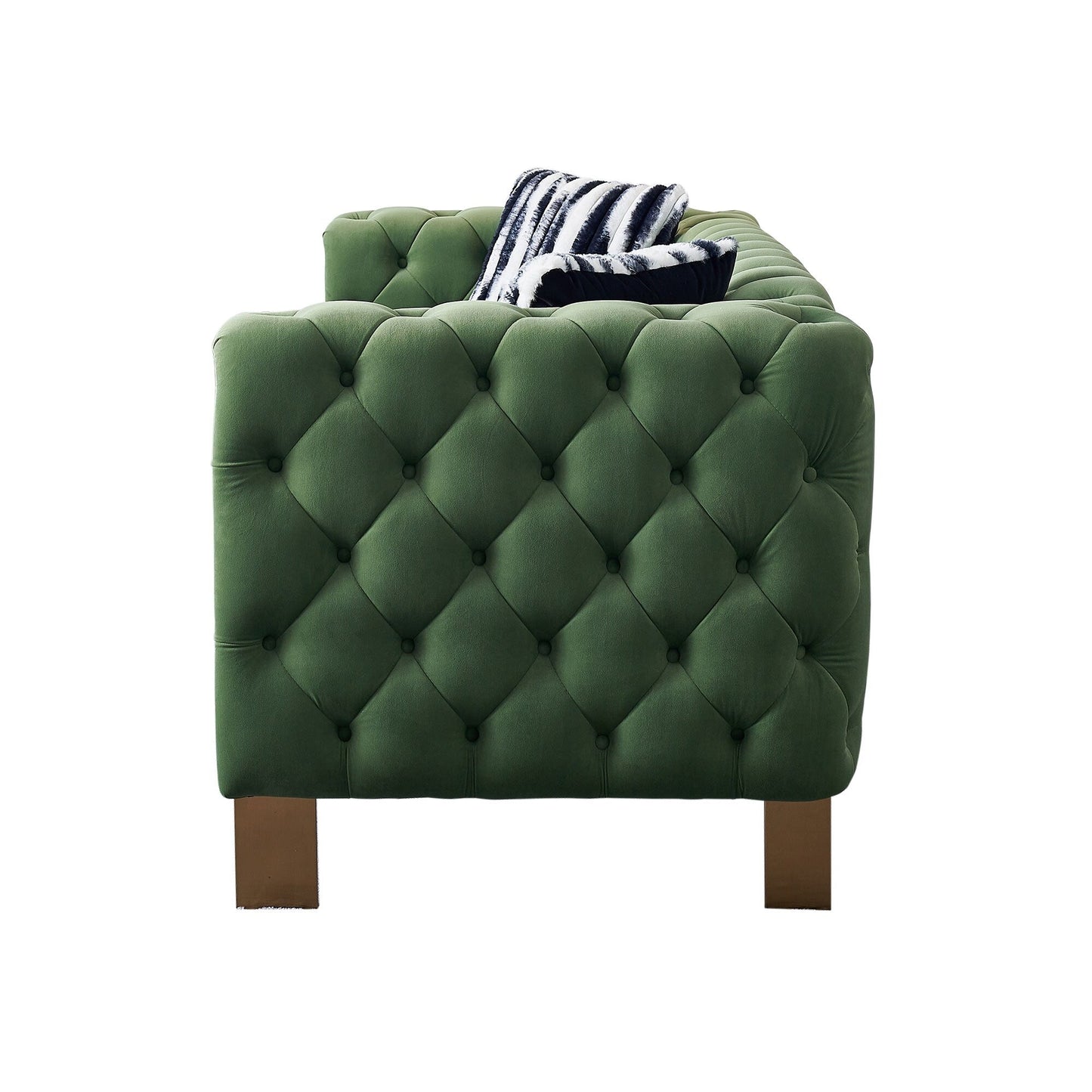 Canapé de salon moderne Chesterfield en velours capitonné