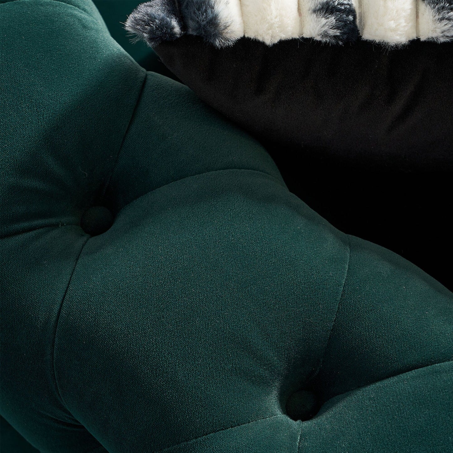 Canapé de salon moderne Chesterfield en velours capitonné
