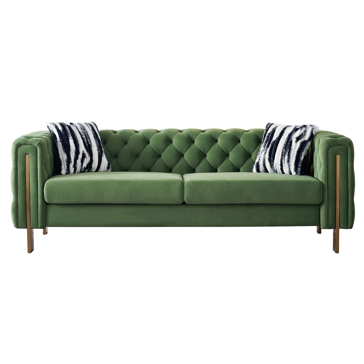 Canapé de salon moderne Chesterfield en velours capitonné