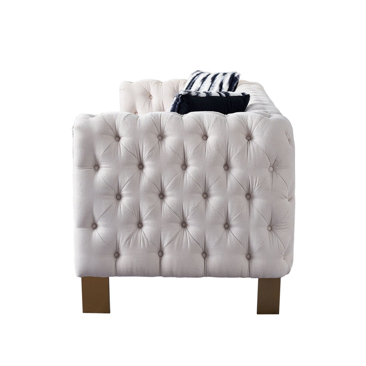 Canapé de salon moderne Chesterfield en velours capitonné