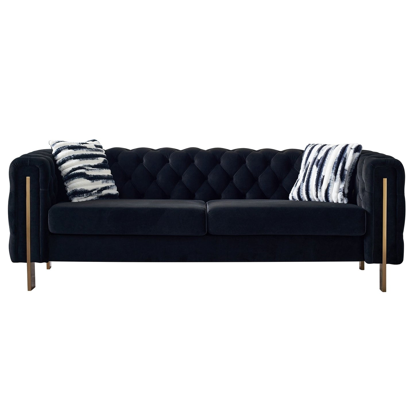 Canapé de salon moderne Chesterfield en velours capitonné