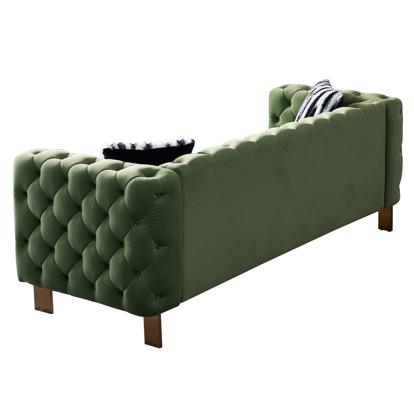 Canapé de salon moderne Chesterfield en velours capitonné