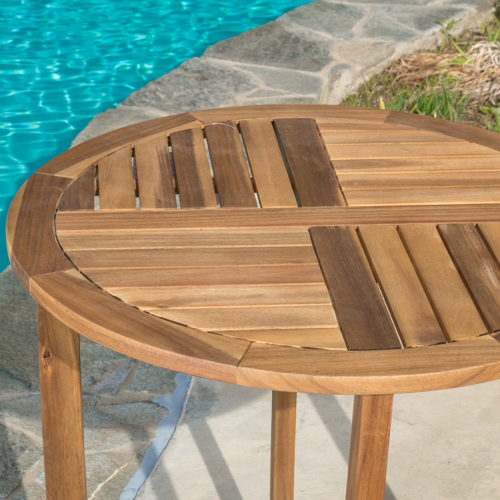 Ensemble bistrot d'extérieur Coronado 3 pièces en bois par Christopher Knight Home - N/A
