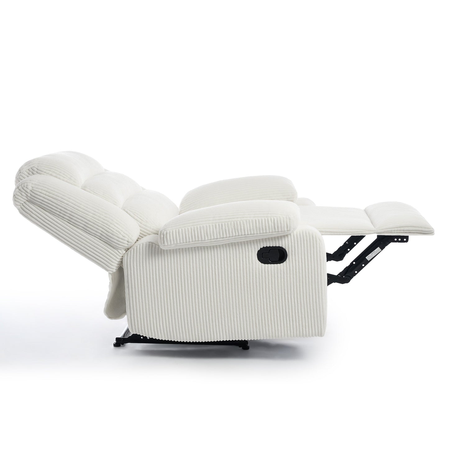 Fauteuil inclinable manuel classique rembourré en velours côtelé