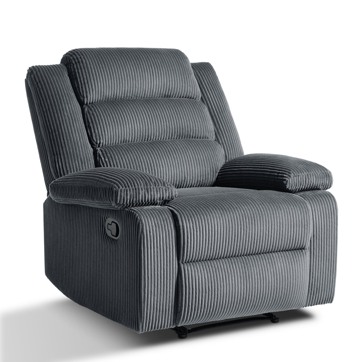 Fauteuil inclinable manuel classique en velours côtelé (lot de 2)