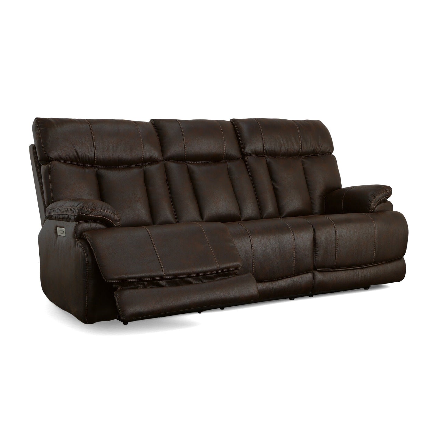 Canapé inclinable électrique Clive avec appuis-tête et soutien lombaire électriques par Flexsteel - 88 x 43 x 41