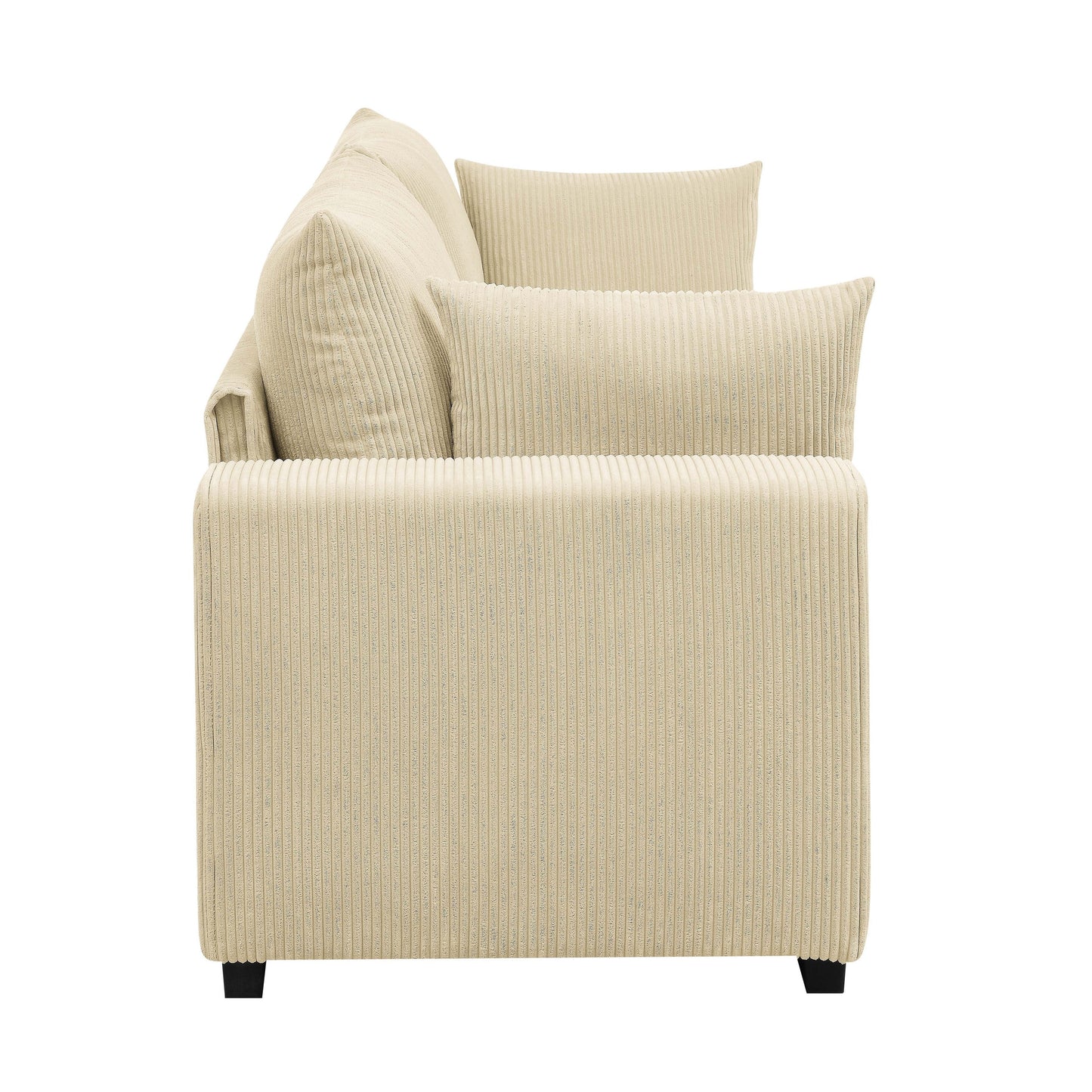 Canapé en velours côtelé de style côtier - 31 P x 79 L x 34 H