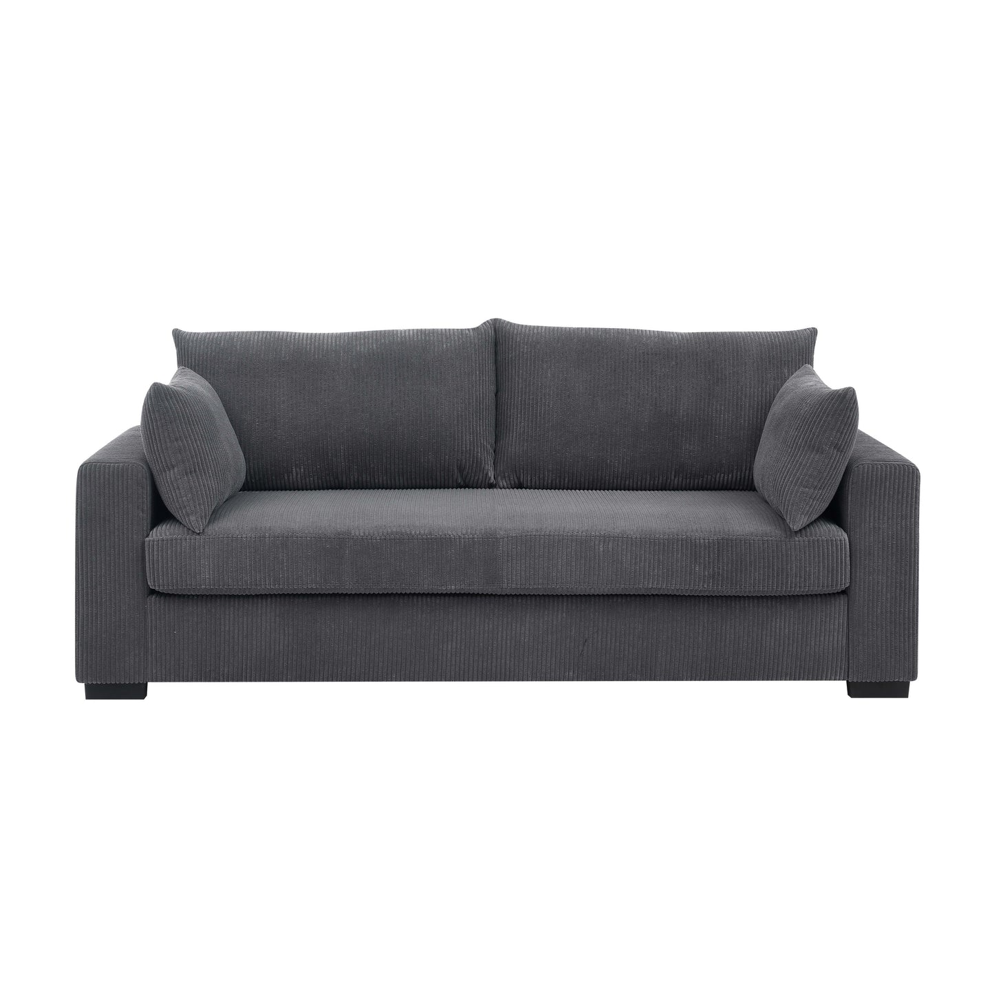 Canapé en velours côtelé de style côtier - 31 P x 79 L x 34 H